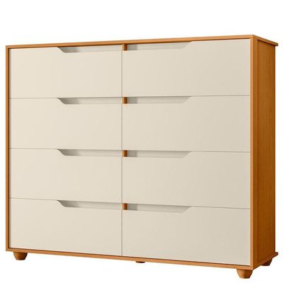 Cômoda Grande 8 Gavetas Doble Flex Cinamomo Off White
