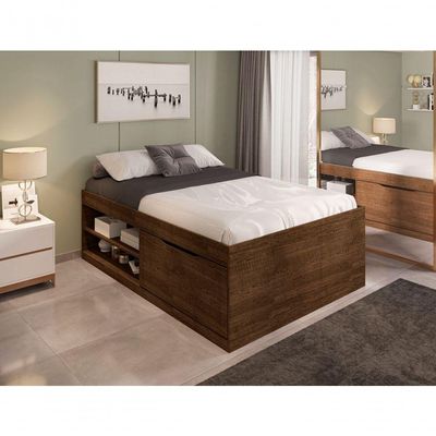 Cama Casal Box Sapateira Tien Malbec