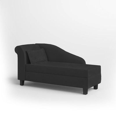 Recamier Diva França 1,60m Suede Preto - Inova Decor