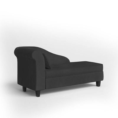 Recamier Diva França 1,60m Suede Preto - Inova Decor