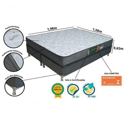 Conjunto Cama Box E Colchão Queen Bec Diamond