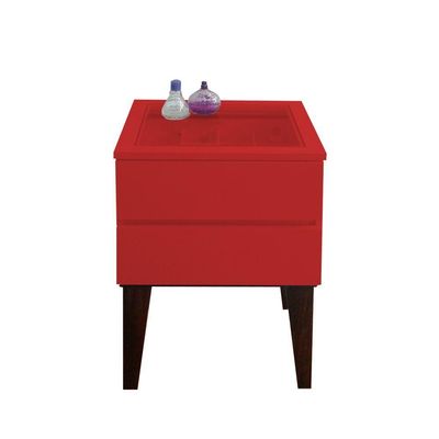 Mesa De Cabeceira Penteadeira Mesa Lateral De Apoio Vermelho Laca