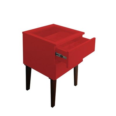 Mesa De Cabeceira Penteadeira Mesa Lateral De Apoio Vermelho Laca