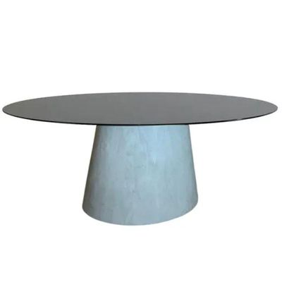 Mesa De Jantar Cone 180X100 Cm Cimento QueimadoPreto