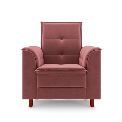 Poltrona De Amamentação Quarto De Bebê Gracy Com Puff Pés Palito Veludo Rosa G85 - Gran Belo