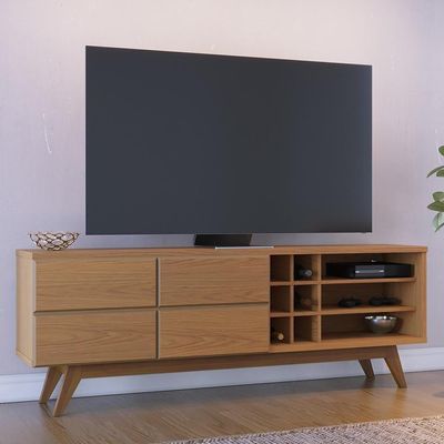 Rack Bancada Noronha Freijó Para Tv De 70” - Colibri Freijó