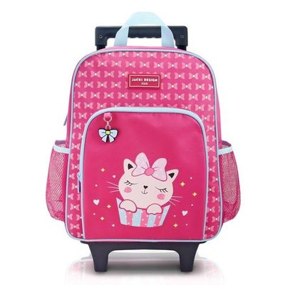 Conjunto Mochila Com Rodinhas E Lancheira Térmica Com Pote P/ Lanche Pink