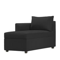 Recamier Divã Londres 140cm Suede Preto - Inova Decor