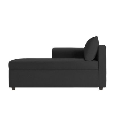 Recamier Divã Londres 140cm Suede Preto - Inova Decor