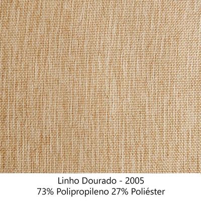 Sofa Jolie 3 Lugares 200cm Pes Boomerang Linho 213 Dourado Ezz Dourado
