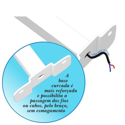 Suporte Refletor Base Reta Braço 50 Cm Branco