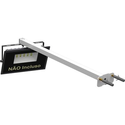 Suporte Refletor Base Reta Braço 50 Cm Branco