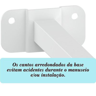 Suporte Refletor Base Reta Braço 50 Cm Branco