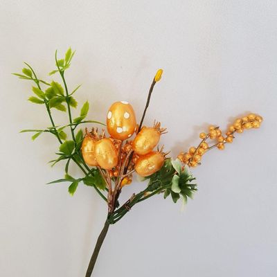 Mini Buquê Flores Artificiais Com Ovinhos 22cm