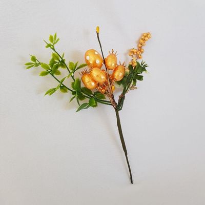 Mini Buquê Flores Artificiais Com Ovinhos 22cm