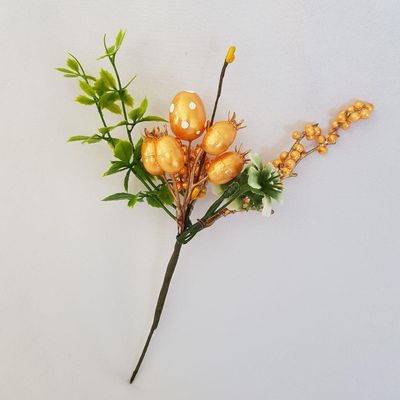 Mini Buquê Flores Artificiais Com Ovinhos 22cm