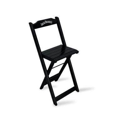 Banqueta Bistrô De Madeira Dobravel Jack Daniel's Preta Ideal Cor: Preto