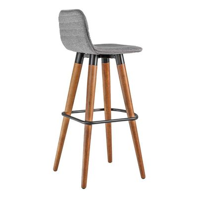Kit 3 Banquetas Altas Luxo Linea Aço Preto Linho Cinza Preto