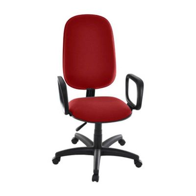Cadeira Presidente Para Escritório Com Braços Linha Uno Vermelho