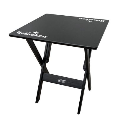 Kit 2 Conjuntos Mesa Dobrável Madeira 70x70 Com 4 Cadeiras Personalizada Hei Preta - Cor: Preto