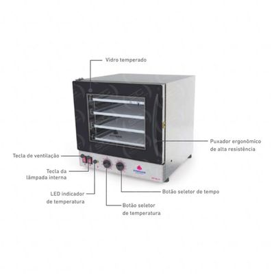 Kit - Forno Turbo Prp-004 127v Preto + Bancada Mes-004 - Progás 127v