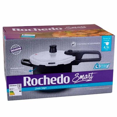 Panela de Pressão 4.5L Fechamento Externo Smart Rochedo Preta