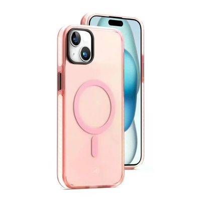 Kit Capa Magsafe Pro Rosa E Pelicula Ultra Glass Para Iphone 15 Plus - Gshield