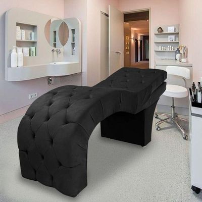 Maca Estética Estofada Reclinável Ergonômica Suede Maraísa Cor:preto