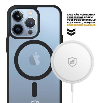 Kit Capa Magsafe Preta E Pelicula Dual Glass Preta Para Iphone 13 Pro - Gshield