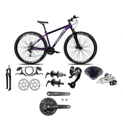 Bicicleta Aro 29 Absolute Nero 5 Câmbios 27v Shimano Altus Freios Hidráulicos - Roxo Tam.17