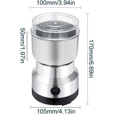 Moedor Triturador de Grãos e Café Elétrico 150W 110V – Compacto, Inox, Pronta Entrega e Garantia