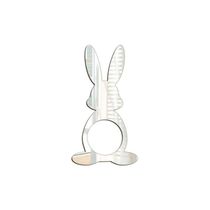 Porta Guardanapo Coelho Frente Espelhado Kit 4 Peças 5,5cmx10cm - Cria Arte Laser Prata