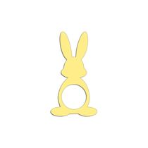 Porta Guardanapo Coelho Frente Kit 4 Peças 5,5cmx10cm- Cria Arte Laser Amarelo