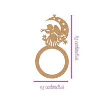 Porta Guardanapo Anjo De Natal Mdf Cru Kit Com 4 Peças 4,5cmx8,5cm - Cria Arte Laser Cru