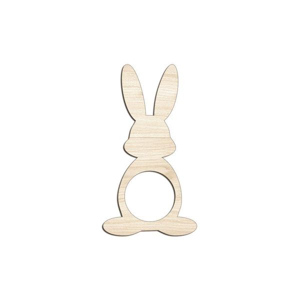 Porta Guardanapo Coelho Frente Kit 4 Peças 5,5cmx10cm- Cria Arte Laser Madeira Clara