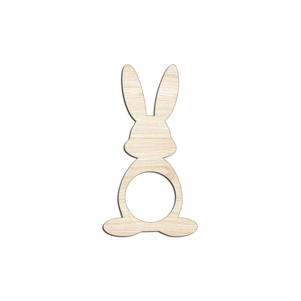 Porta Guardanapo Coelho Frente Kit 4 Peças 5,5cmx10cm- Cria Arte Laser Madeira Clara