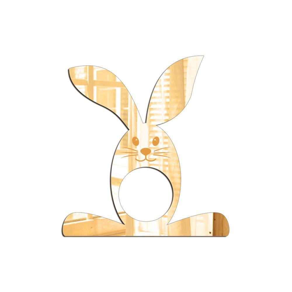 Porta Guardanapo Coelho Com Carinha Espelhado Kit 4 Peças 9cmx9,8cm - Cria Arte Laser Dourado