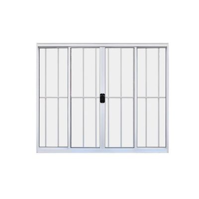 Janela 4 Folhas De Correr C/ Grade 1,00 X 1.20 Alumínio Brilhante Linha Modular - Hale