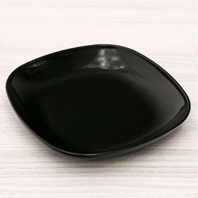 Kit 6 Pratos para Sobremesa Quadrados 17cm Preto Coza Plástico Essential
