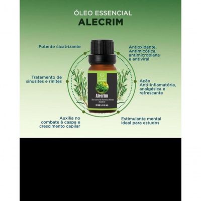 Óleo Essencial De Alecrim Cicatrizante 100% Natural 10ml