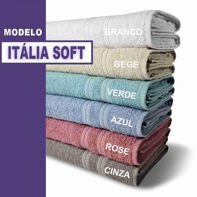 Kit 10 Toalhas Banho Gigante Itália Soft 100% Algodão Grossa Luxo - Bege