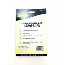 Jogo Chaveiro Hexagonal 8 Peças Black Color -fertak