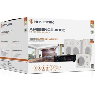 Kit Som Ambiente 400W 4000 V2 Branco Hayonik