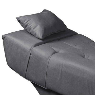 Maca Estofada Para Clínica De Estética Facial Com Capitonê Andressa Suede Cinza Star Confort Cinza