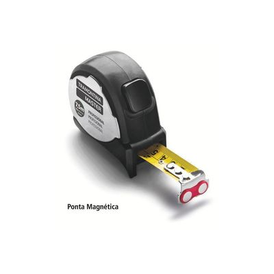 Trena Profissional Tramontina Com Ponta Magnética E Corpo Em Aço Inox 7,5 M Tramontina