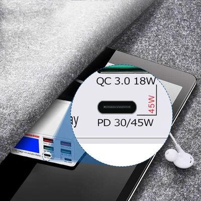 Carregador Inteligente Com Usb Tipo-c 6 Portas Potente 87w