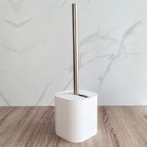 Suporte Escova Sanitária com Tampa para Banheiro Lavabo Polipropileno Dual OU Branco
