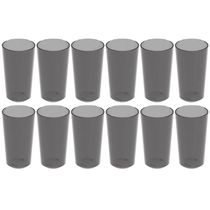 12 Copos Alto 500ml Fumê Plástico Escolar Refeitório Lanche Restaurante Crippa