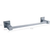 Toalheiro Aço Inox 30cm Suporte Porta Toalha De Rosto Lavabo Azaléia