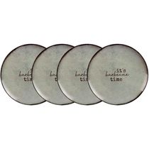 Kit 4 Pratos Rasos Tramontina Churrasco Rustic em Porcelana 28cm Mesa Jantar